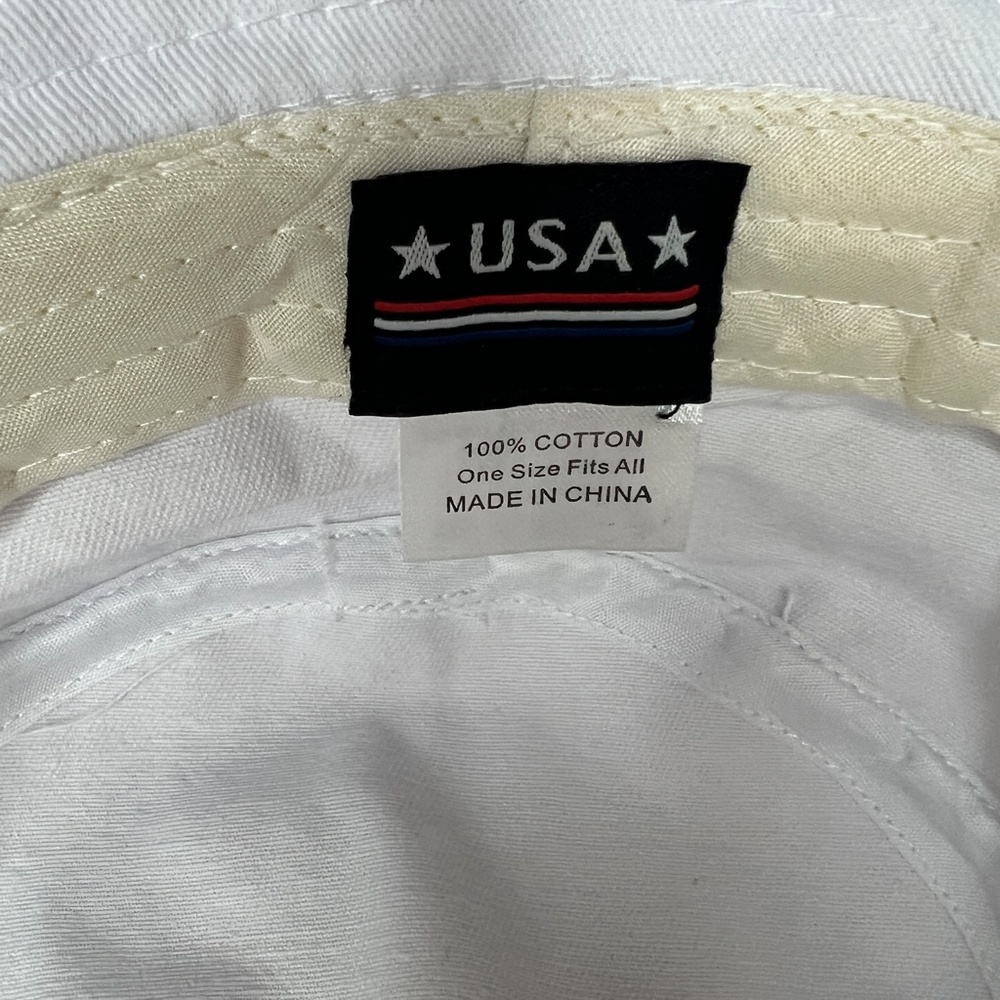 USA Washington D.C. White Floppy Bucket Hat with Pocket 100%‎ Cotton - Picture 6 of 8